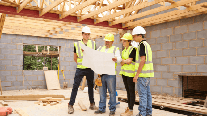 3 apprenticeship with one contractor inside of&nbsp; house in construction