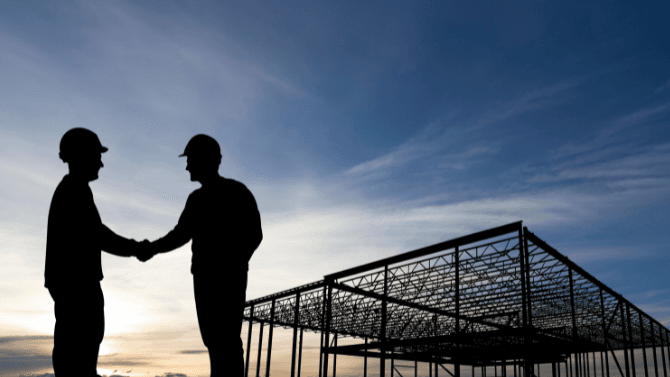 contractors shaking hands