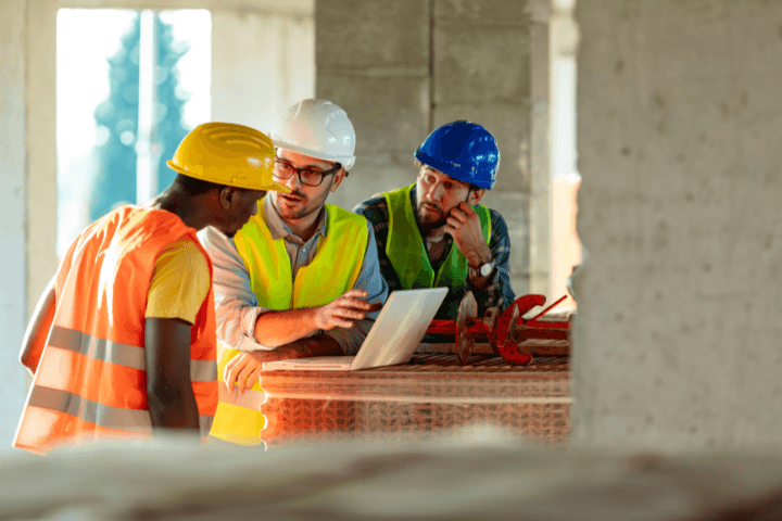 three contractor on a construction site&nbsp;