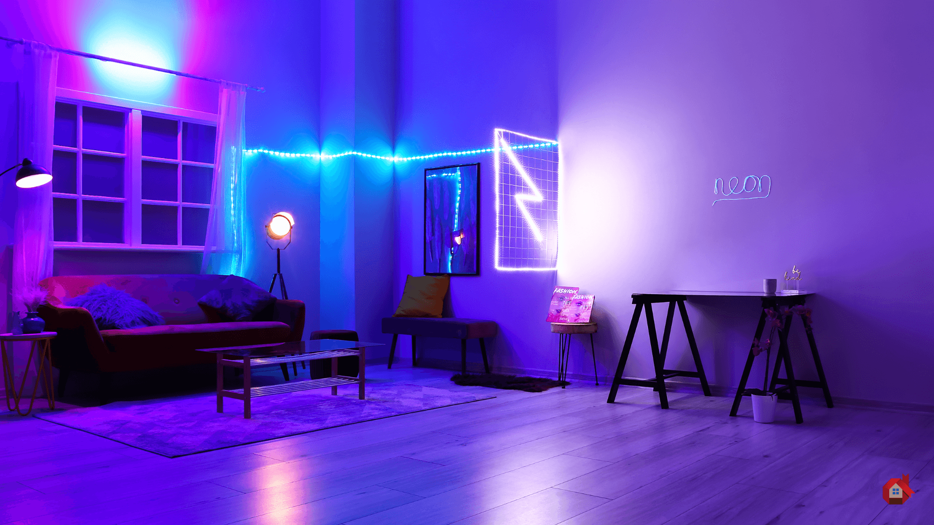 Colored Led in a linving room