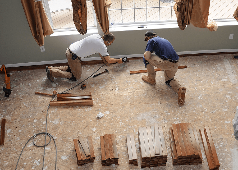 Hardwood flooring installation