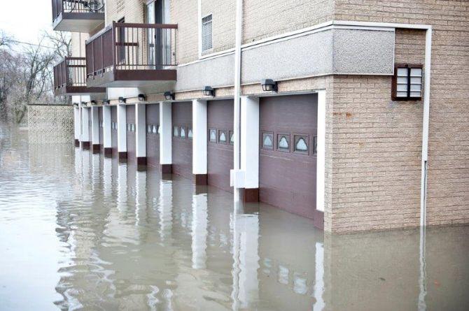 flooded building