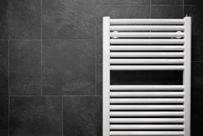 a towel warmer as a bathroom heating system