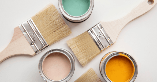 various shades of zero-VOC paints