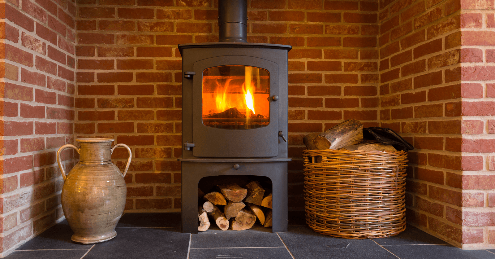 wood stove glass