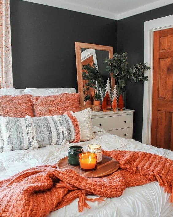 Chambre couleur charbon_black bedroom walls