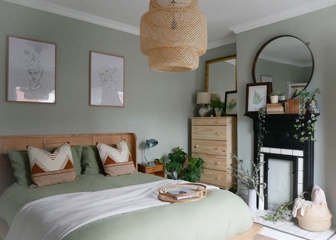 Chambre à coucher peinture vert_green bedroom walls