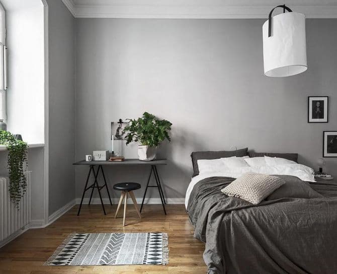 Chambre à coucher gris pâle peinture