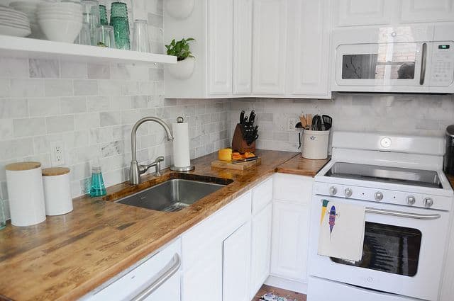 white kitchen cabinets_budget kitchen renovation: materials