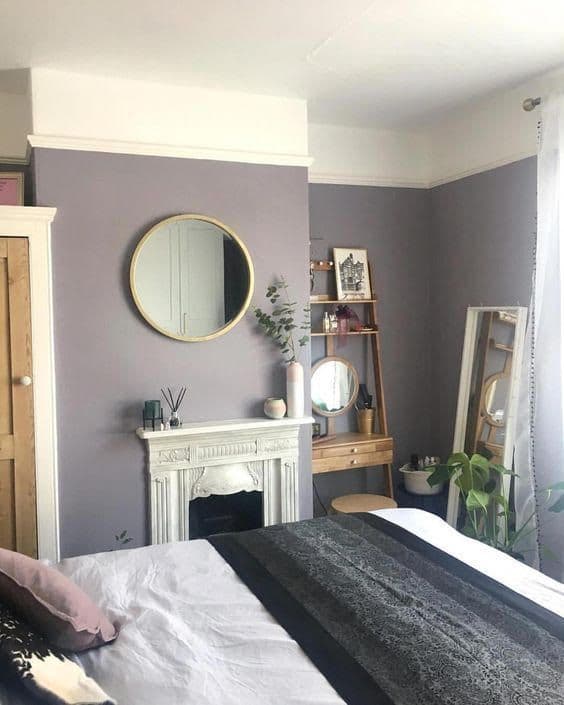 Chambre à coucher peinture lilas_lilac bedroom walls