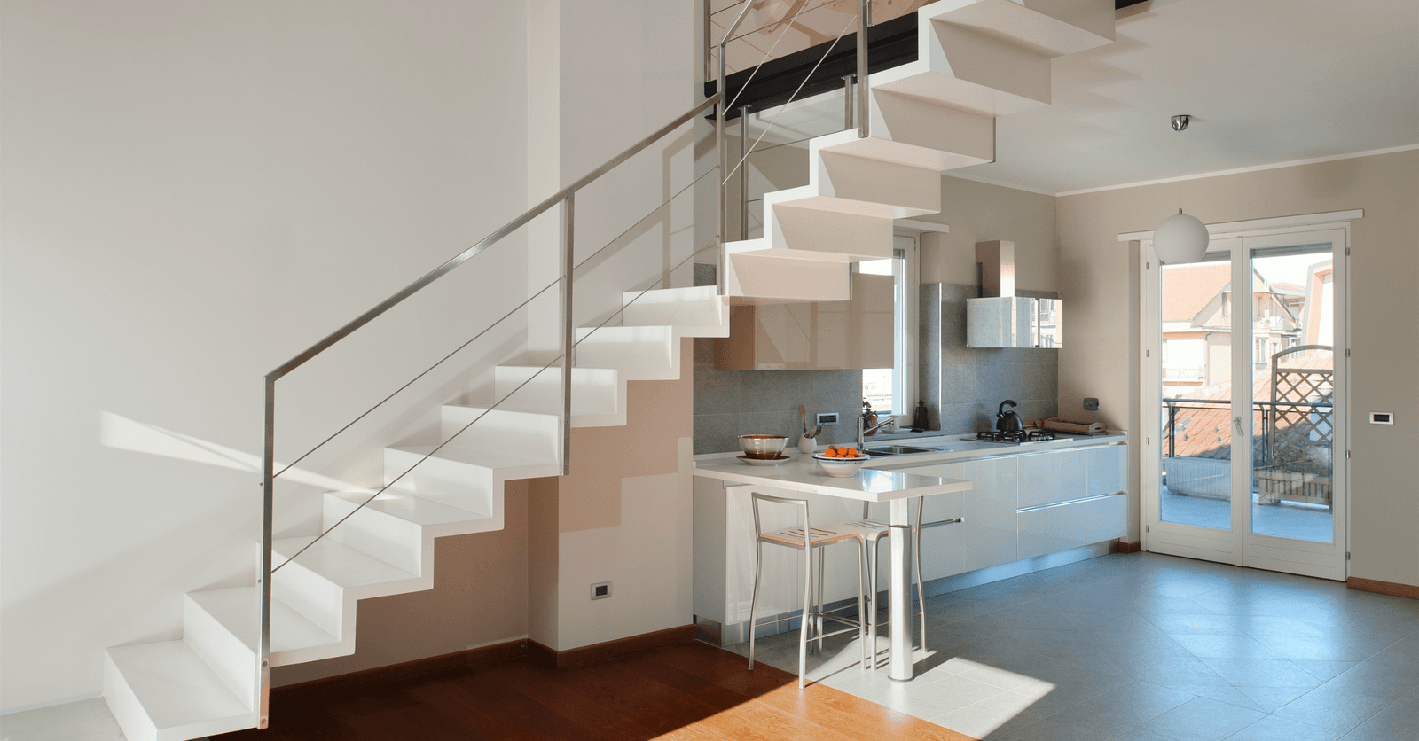 floating or suspended staircase