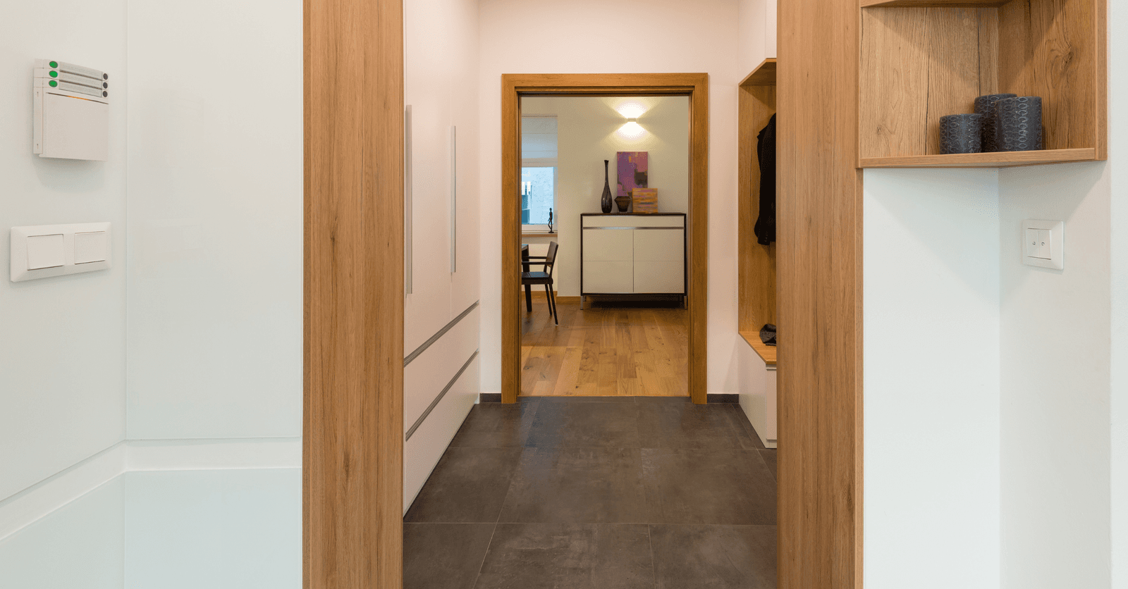 stylish tiled front entrance