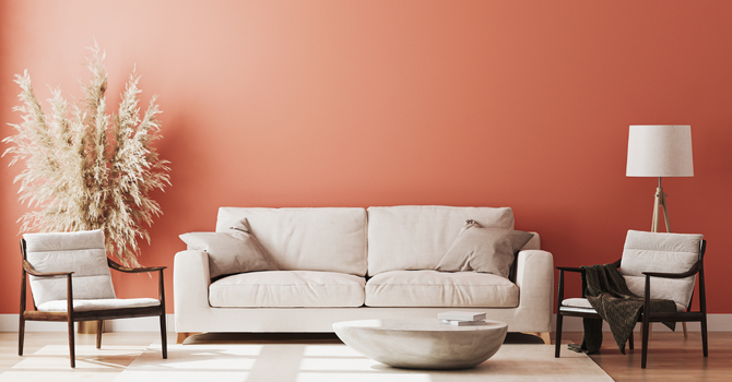 orangey-red interior paint
