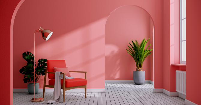 pink-tinted coral interior paint