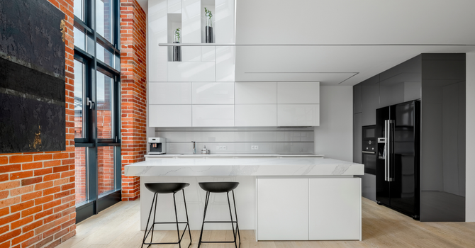 white and modern industrial kitchen