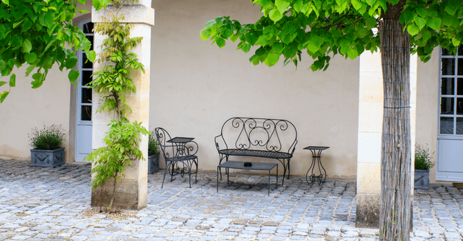 green slabs and pavers