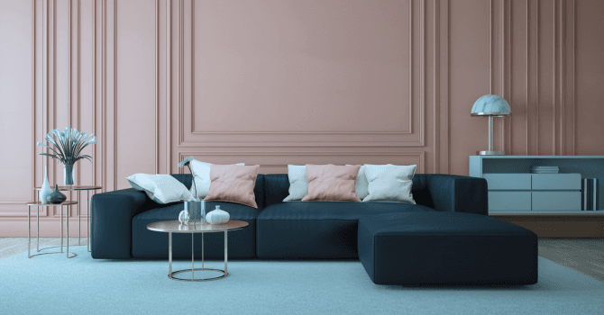 dusty pink living room decor