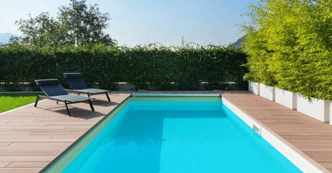 inground pool with fibreglass shell