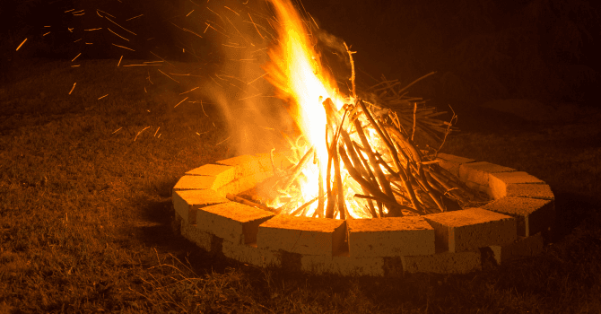 cinder block fire pit