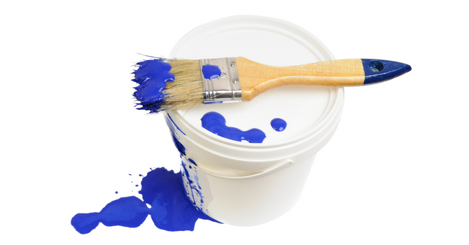 latex paint and paintbrushes