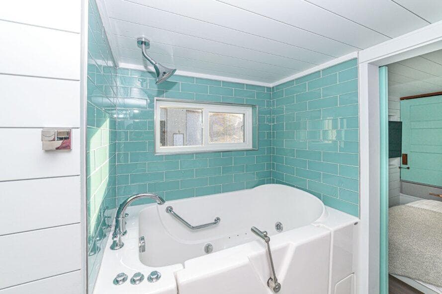 Hot tub in a tiny house