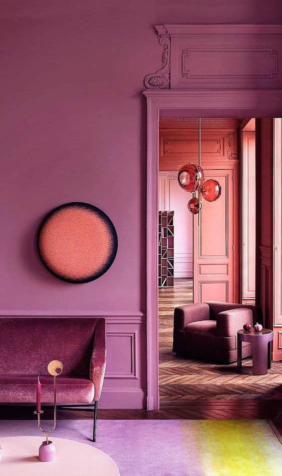 Mauve and pink living room