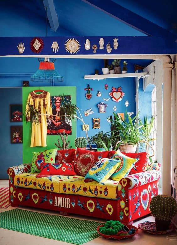 Mexican living room Frida Kahlo