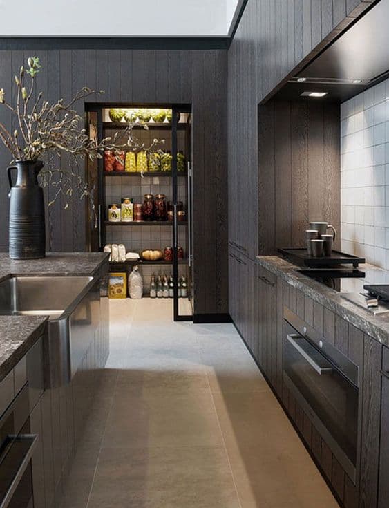 Cuisine brun foncé moderne_dark brown modern kitchen