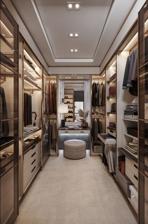 Luxury walk-in_ Wardrobe and Closet layouts: 10 examples