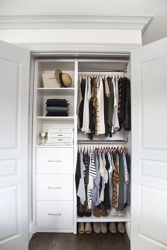 small practical closet_ Wardrobe and Closet layouts: 10 examples