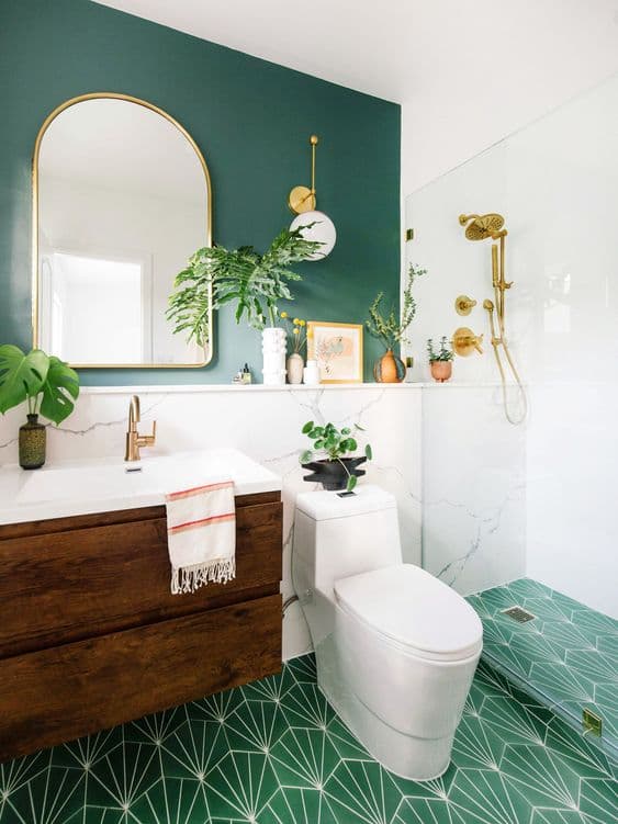 Petite salle de bain verte