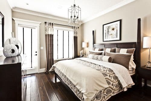 Wood floor bedroom