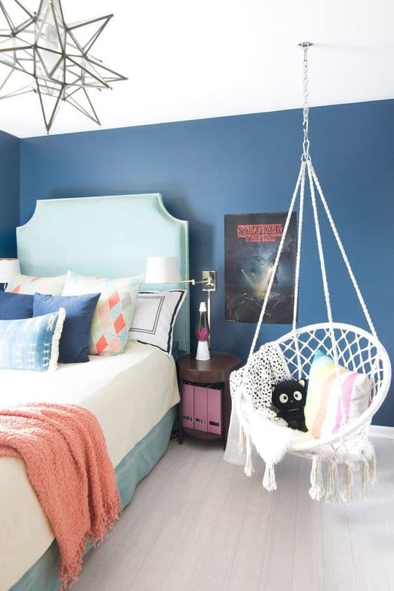 blue teen bedroom