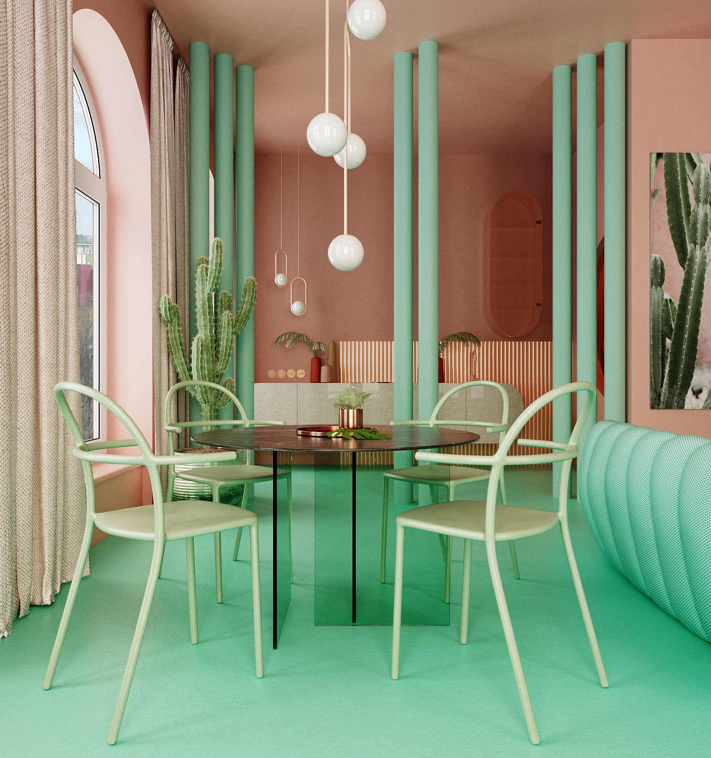 pastel coloured room