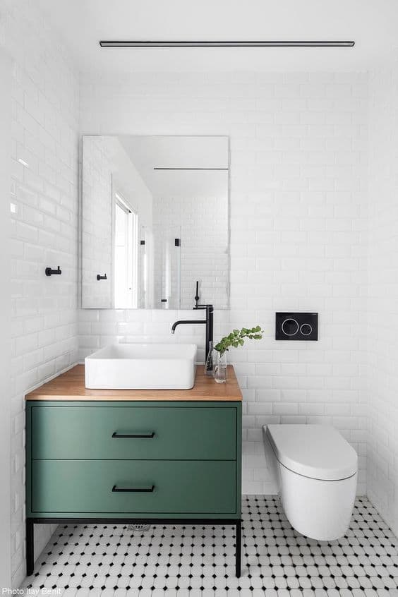salle de bain minimaliste blanche_Pinterest_minimalist white bathroom