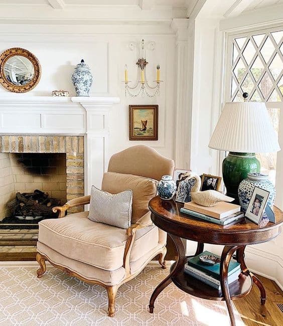 traditional beige living room