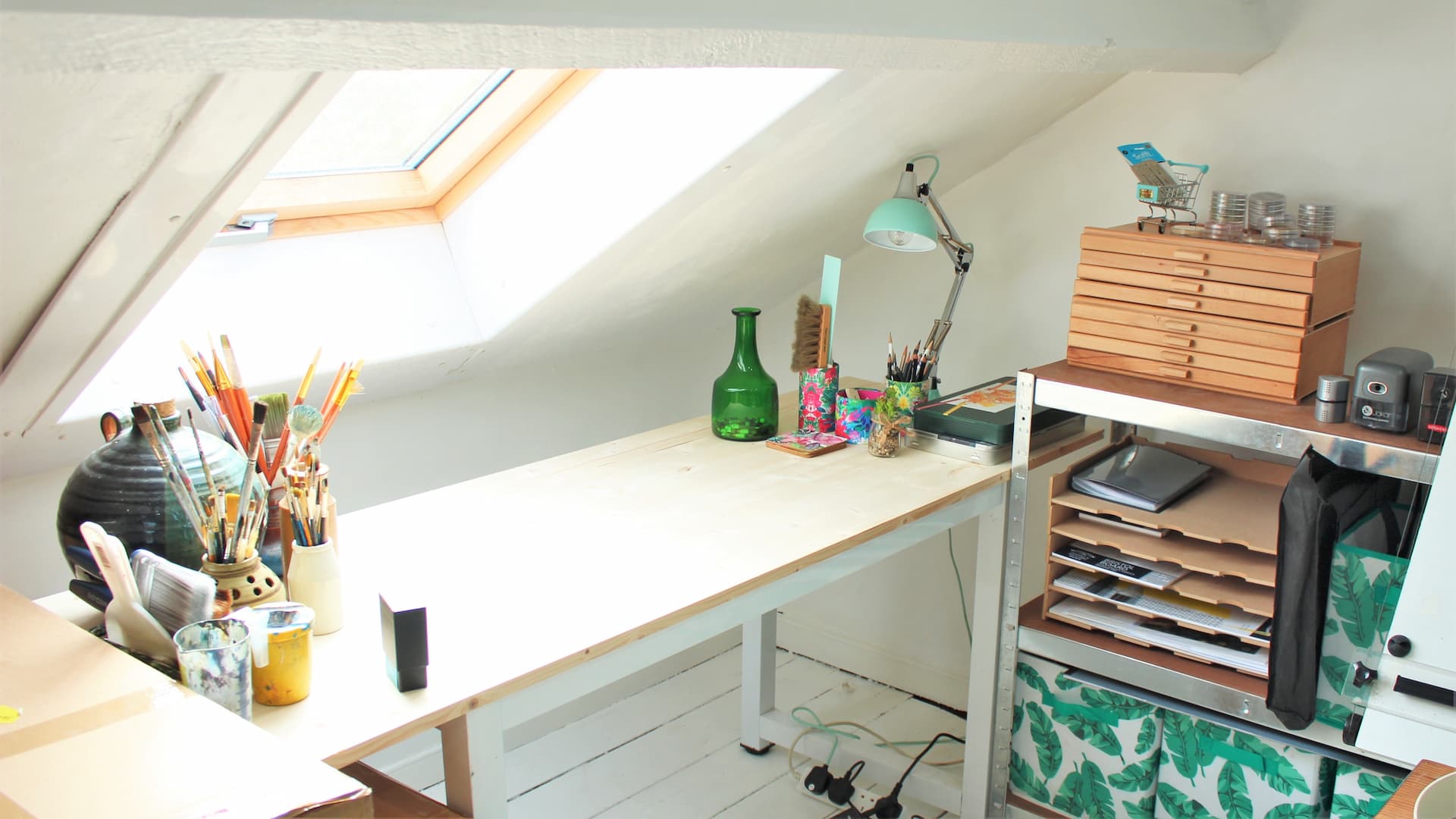 art studio in attic space_how to change a roof pitch
