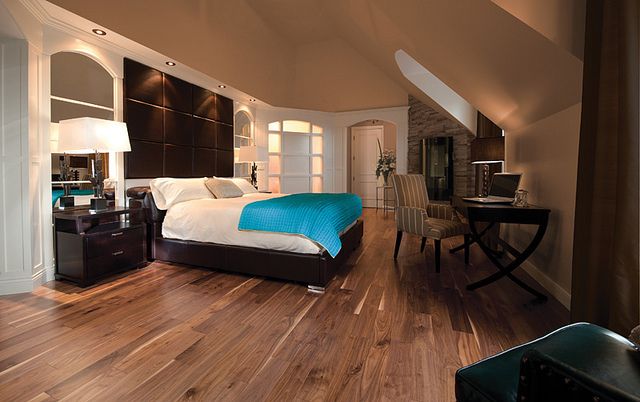 Bedroom with wood floor