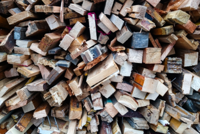 Wood as recycled material 