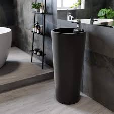 black pedestal sink_Bathroom Vanity: How to Choose Your Sink Countertop