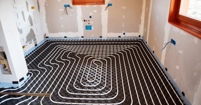 Ongoing installation of an underfloor heating system